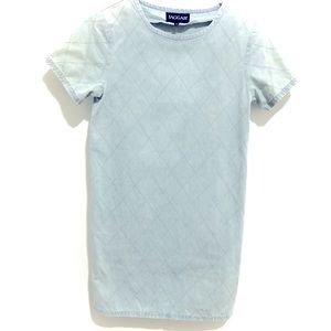 Quilted denim indigo dress